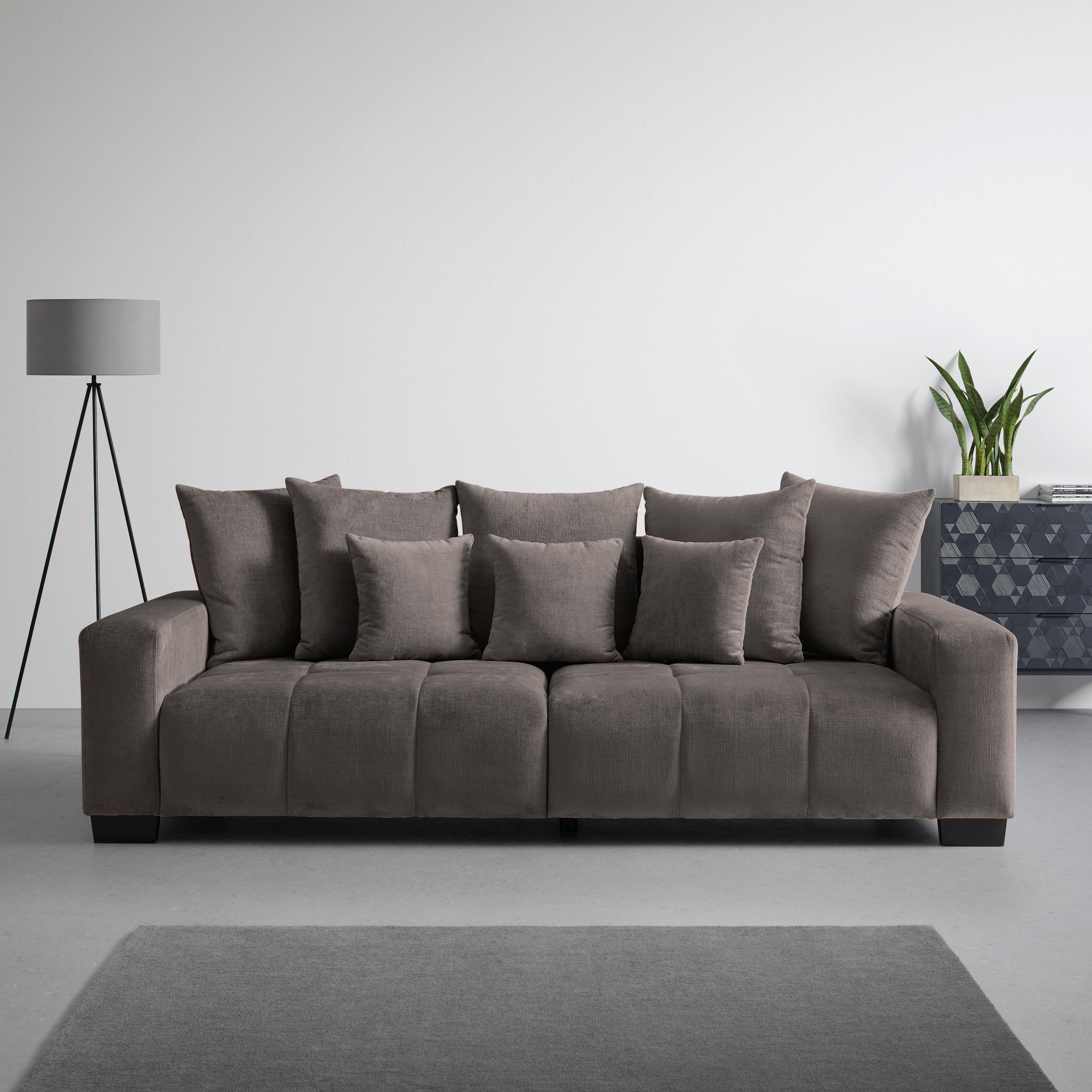 Bigsofa Matteo Graphitfarben - Graphitfarben/Schwarz, MODERN, Holz (246/93/124cm) - Based