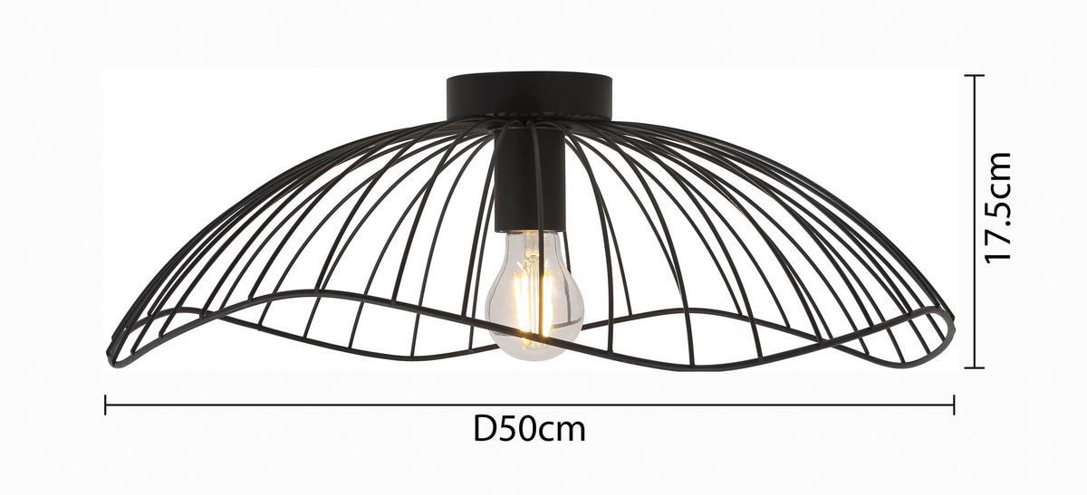 LAMPA SUFITOWA ELIOT - czarny, Modern, metal (50/17,5cm) - Mömax