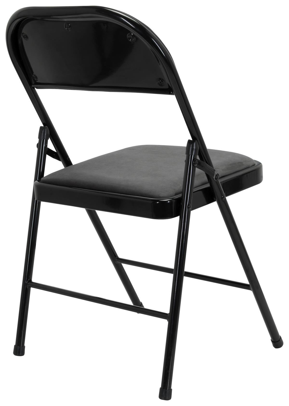 Zložljiv Stol Tudela I, Črna - temno siva/črna, Basics, kovina/tekstil (44/80/49cm) - MID.YOU