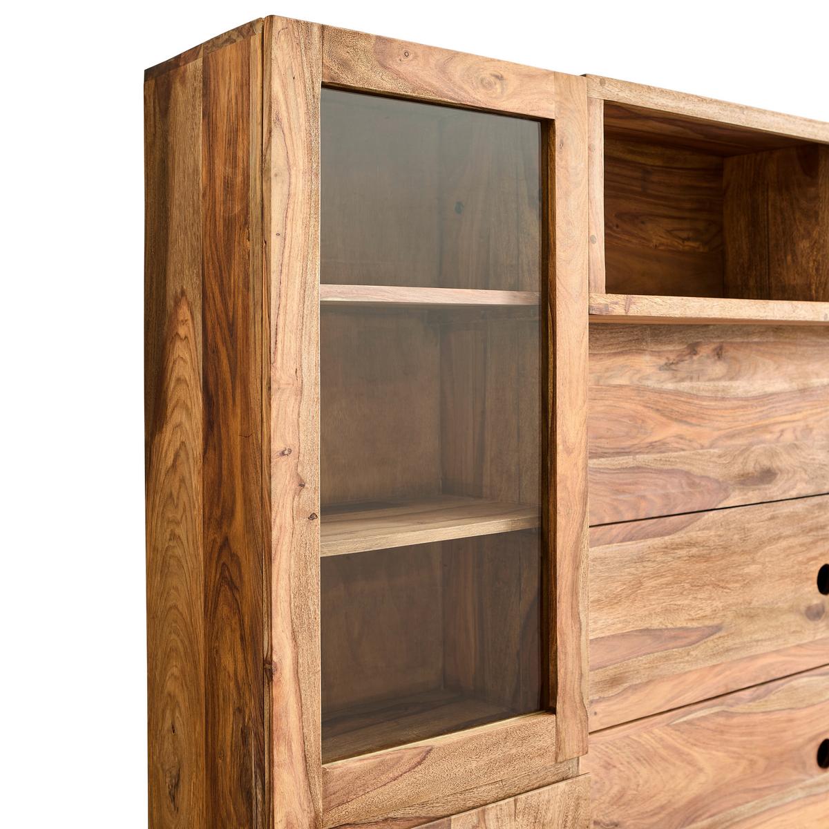 MEBLOŚCIANKA DO SALONU KALKUTA - kolor palisandrowy, Konventionell, drewno (265/175/40cm) - Livetastic