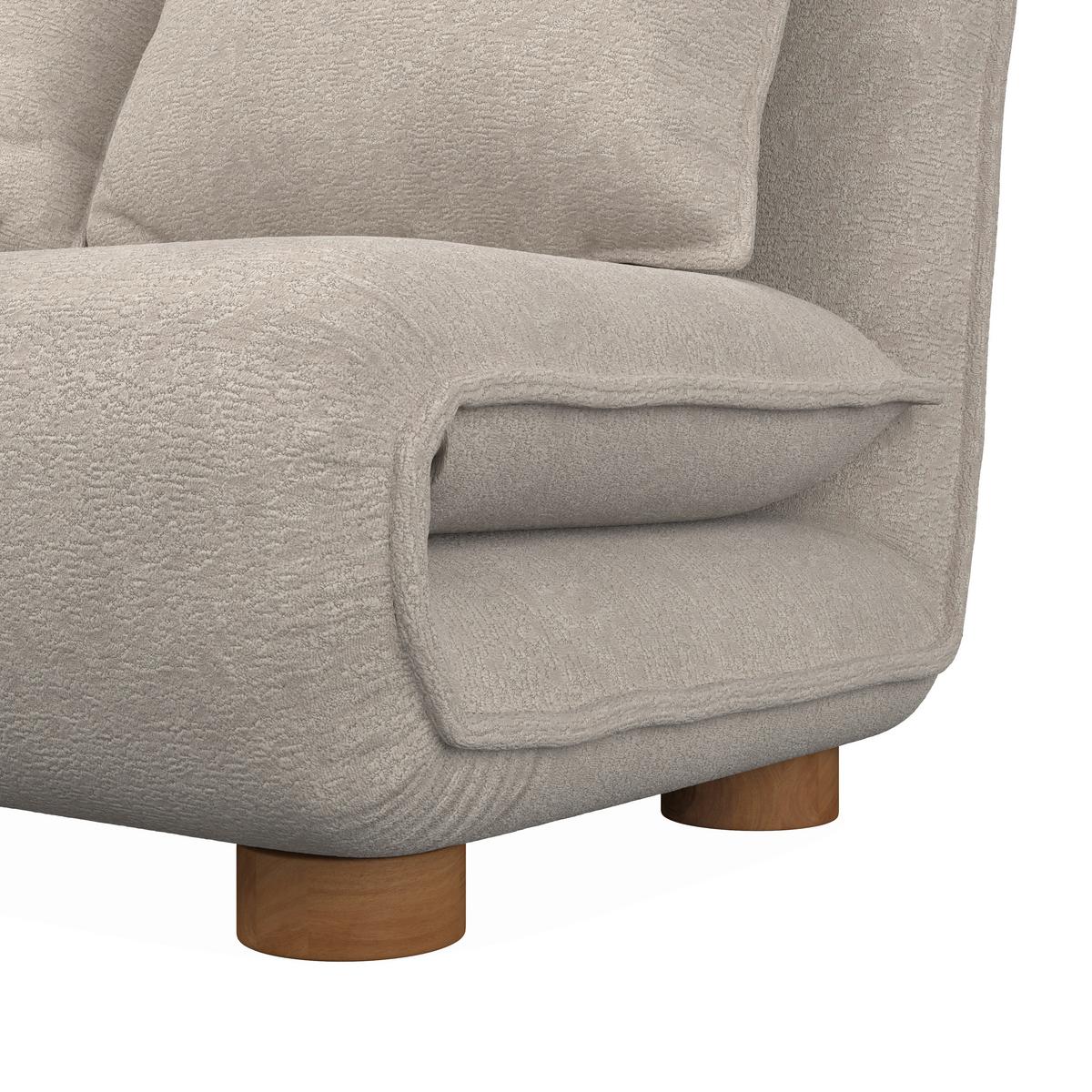 Schlafsofa Bella Bouclé Beige - Beige/Naturfarben, MODERN, Holz/Textil (141/77/85cm) - Bessagi Home