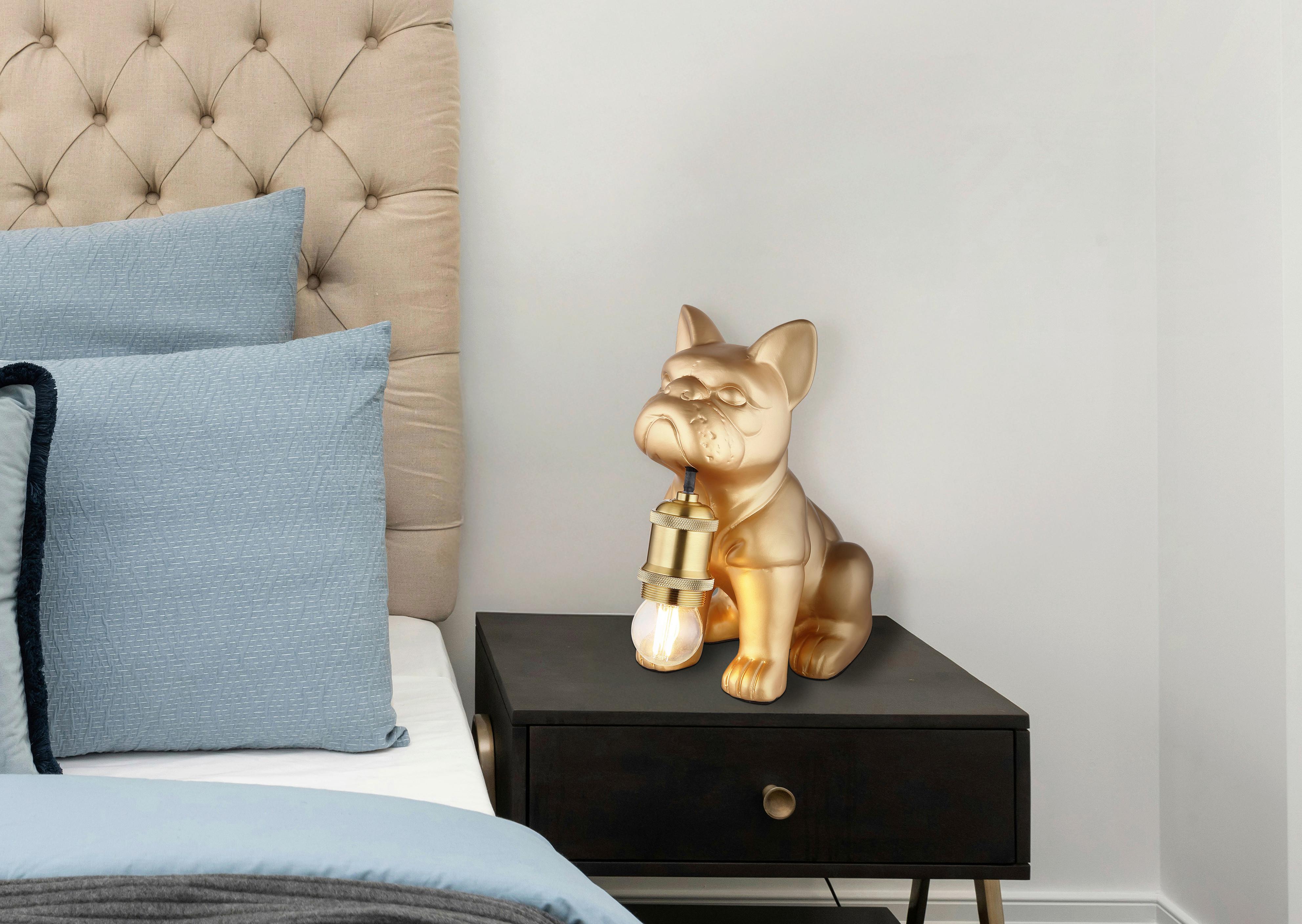 Tischleuchte Carlos Gold-/Kupfer max. 60 Watt - Goldfarben/Kupferfarben, Basics, Keramik/Metall (19,5/12,5/24cm)