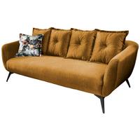 3-Sitzer Sofa Baggio Gelb Velours - Gelb/Multicolor, MODERN, Holz/Textil (236/94/103cm) - Livetastic