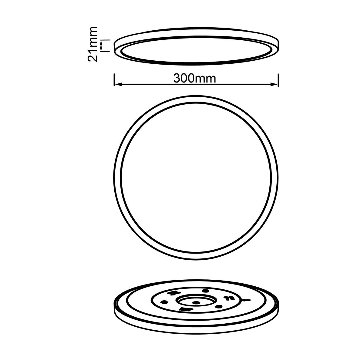 LED-Paneel Tuco Schwarz/Weiß max. 20 Watt - Schwarz/Weiß, Basics, Kunststoff (29,5/2,5cm) - Brilliant