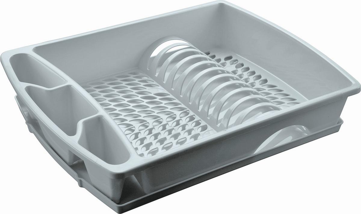 Geschirrabtropfkorb Manuela Hellgrau - Hellgrau, KONVENTIONELL, Kunststoff (47.5/37.5/9cm) - Mömax