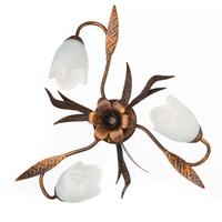 Deckenleuchte Sonia Bronzefarben max. 6 Watt - Bronzefarben, KONVENTIONELL, Glas/Metall (55/55/18cm)