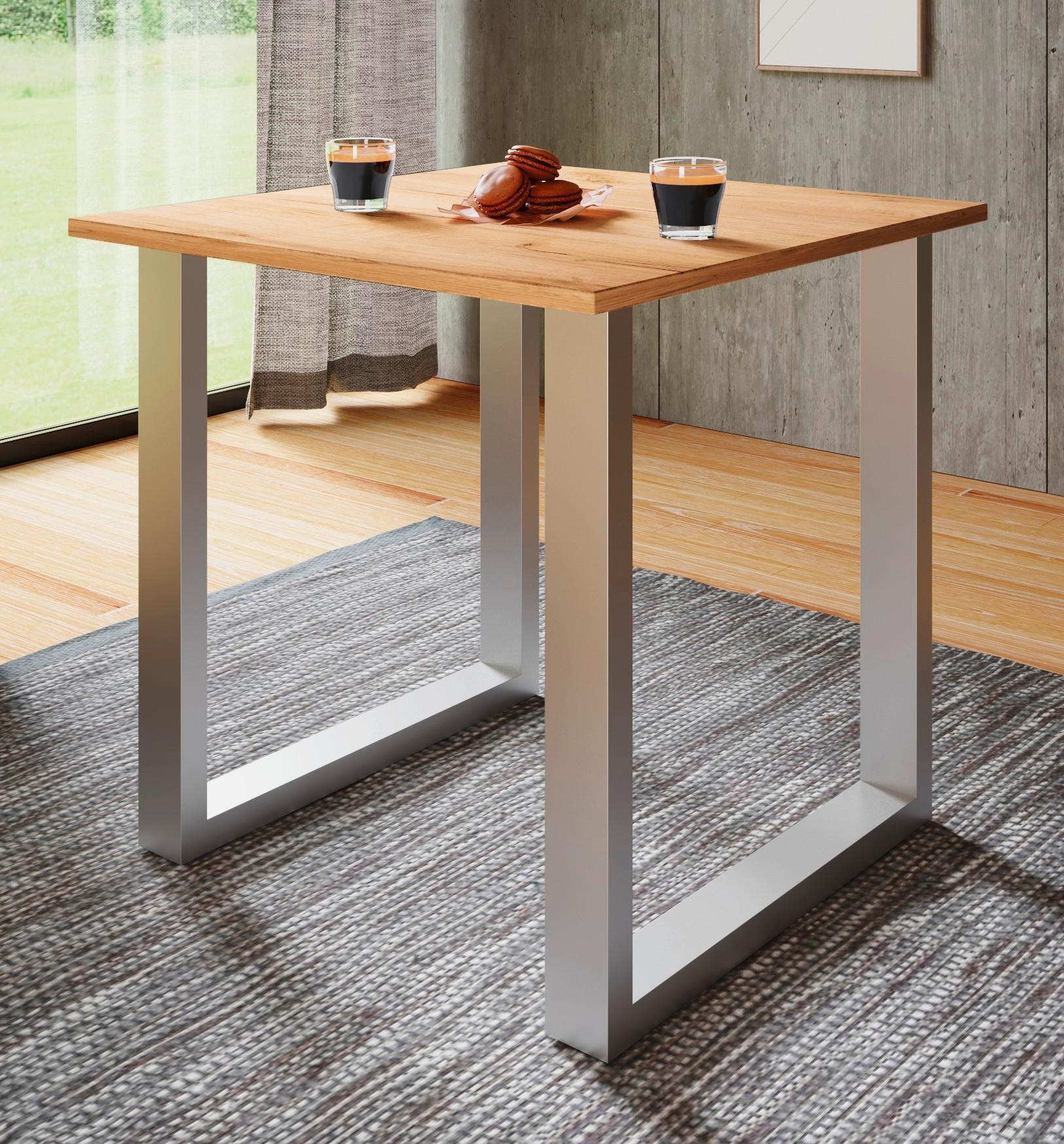 SCHREIBTISCH LONA - Silberfarben/Sonoma Eiche, Design, Holzwerkstoff/Metall (80/76/50cm) - MID.YOU