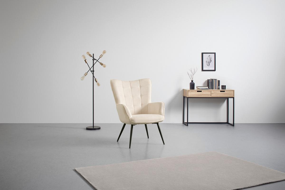 Sessel Gunvor Beige - Beige/Schwarz, MODERN, Holz/Textil (70/99/79cm) - Based