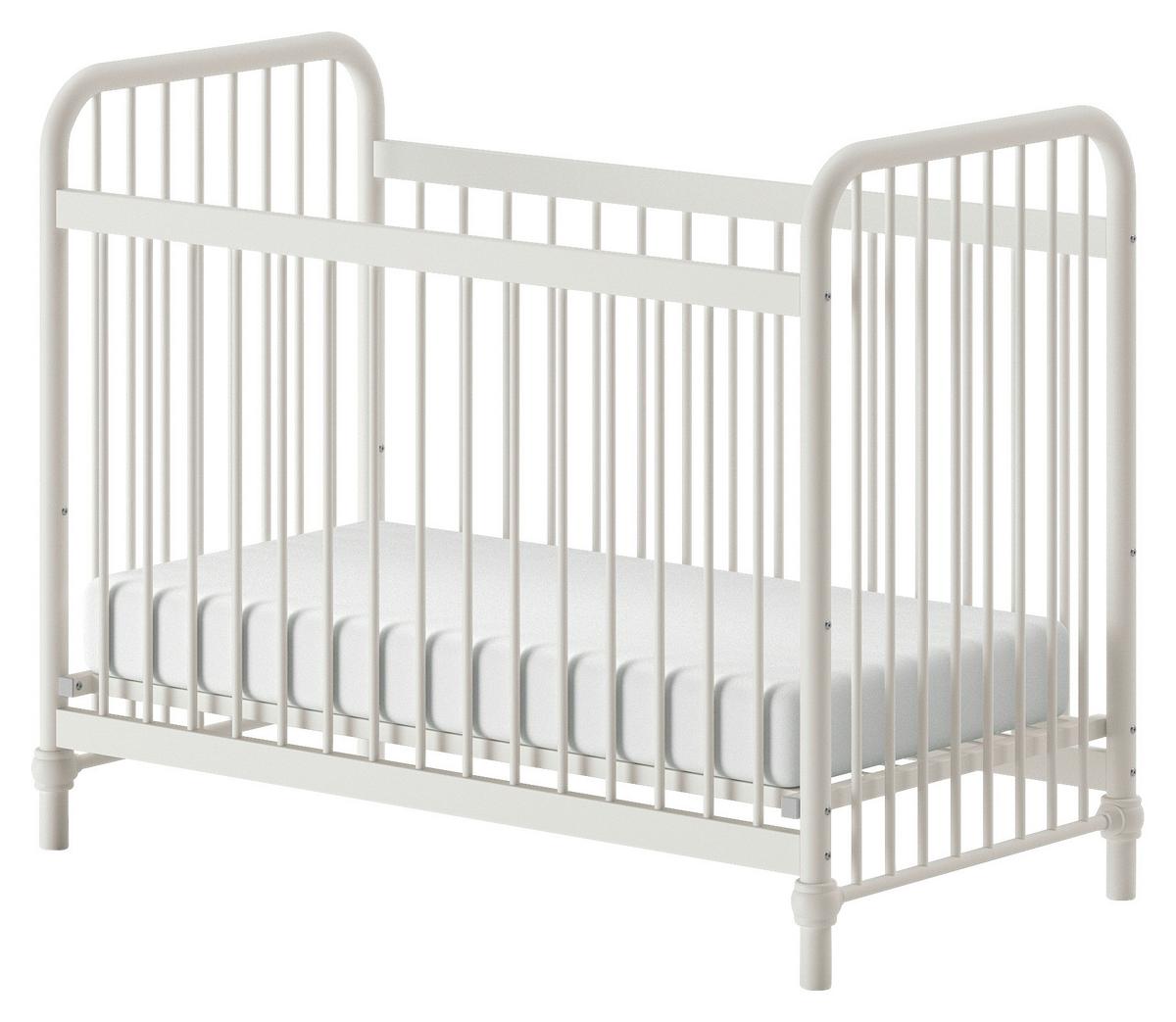 Gitterbett Bronxx ca. 60x120 cm Weiß Matt - Weiß, ROMANTIK / LANDHAUS, Metall (60/120cm) - Vipack