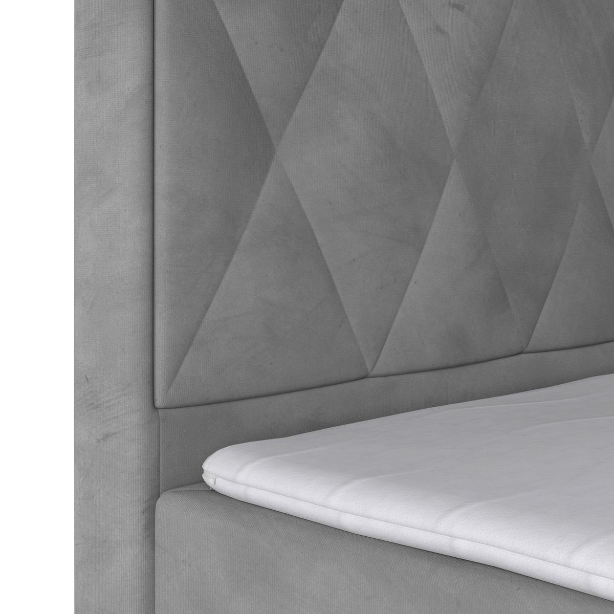 Boxspringbett Porto ca. 180x200 cm Hellgrau - Hellgrau/Schwarz, MODERN, Karton/Holzwerkstoff (180/200cm) - MID.YOU