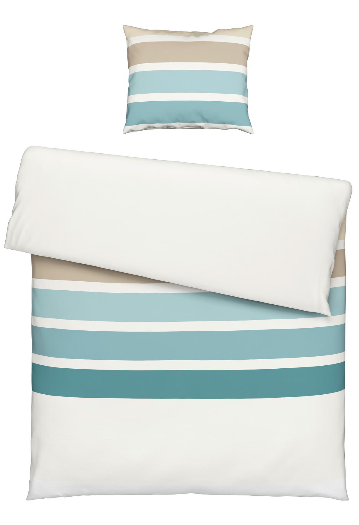 BETTWÄSCHESET SILKE - Blau/Beige, Modern, Textil (160/210cm) - Modern Living