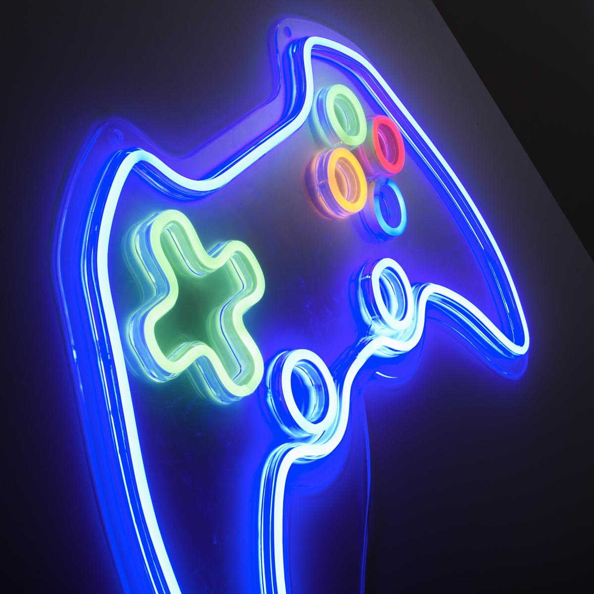 DEKORACJA ŚWIETLNA LED 85022-70 NEON-GAMER - różnokolorowy, Basics, tworzywo sztuczne (60/1.5/40cm)