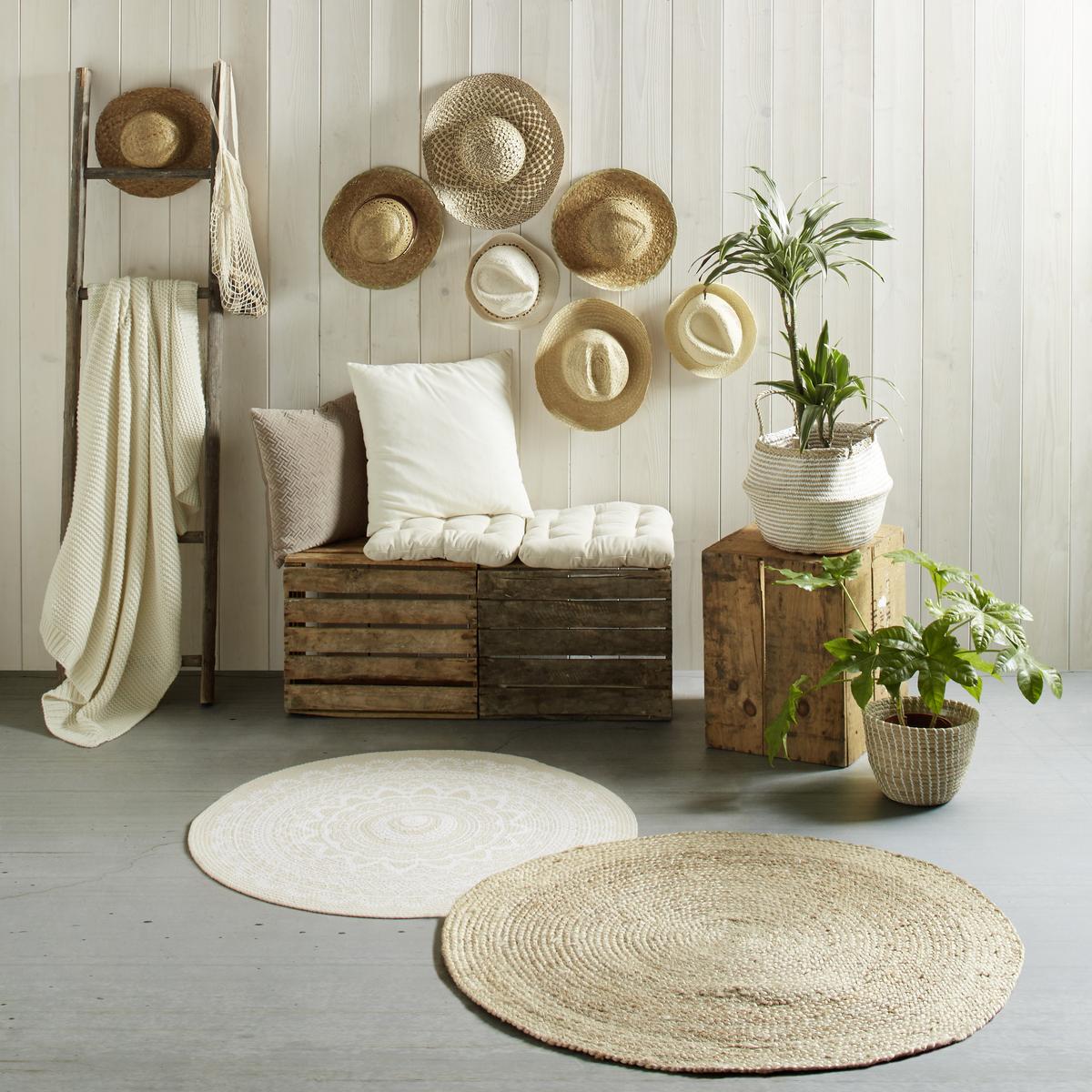 Ravno Tkana Preproga Hanoi 2 - naravne barve, Moderno, tekstil (110cm) - Modern Living