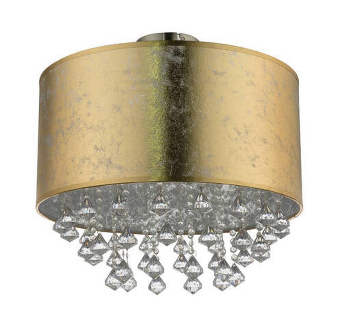 Deckenleuchte 15187D3 in Goldfarben max. 60 Watt - KONVENTIONELL, Textil/Metall (40/46cm) - Globo