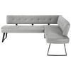 Eckbank in Hellgrau in Hellgrau ca. 220x170cm - Hellgrau/Schwarz, MODERN, Textil/Metall (220/170cm) - Premium Living