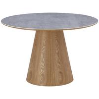 Jedilna Miza Aiden, Siva, Barva Hrasta, Ø 120cm - siva/barve hrasta, Moderno, leseni material/les (120/120/75cm) - MID.YOU