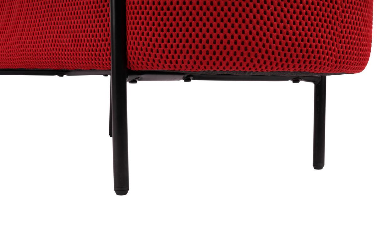 Hockerbank B412827-5 Carla - Rot/Schwarz, Design, Textil/Metall (95/43/36cm) - Globo