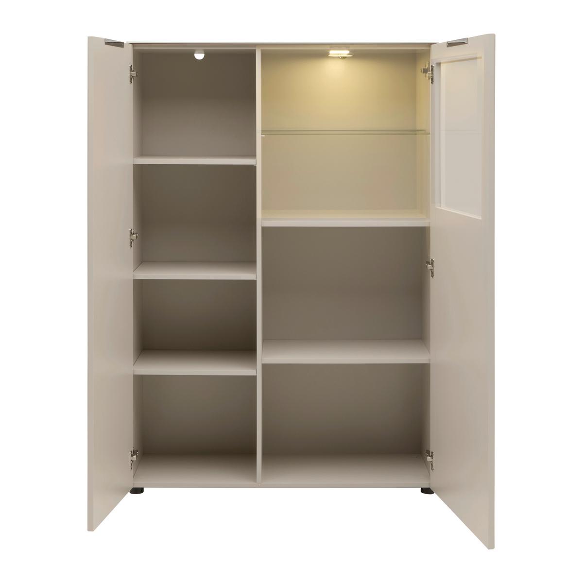 Vitrine Siena Kaschmir - Chromfarben/Kaschmir, MODERN, Glas/Holzwerkstoff (105/151/40cm) - Premium Living