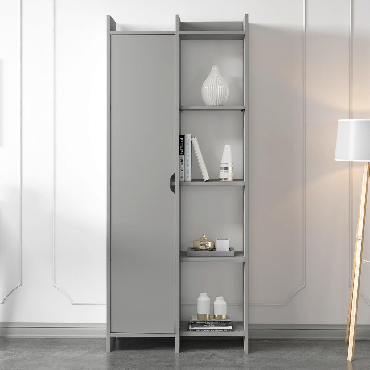 REGAL OFFER BÜCHERREGAL - Grau, Design, Holzwerkstoff (70/180/30cm) - Livetastic