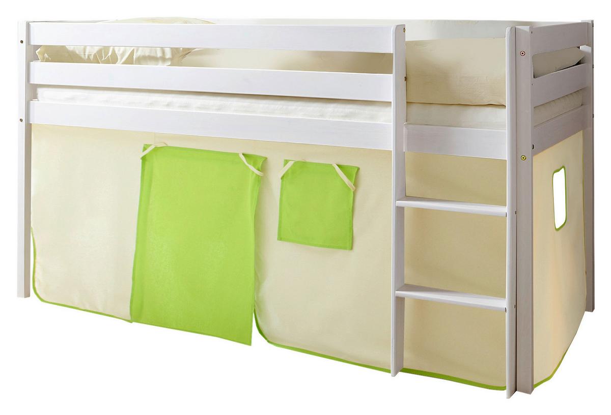 Pograd Malte, 90x200, Bor, Masivno, Zelena - zelena/bela, Natur, les (90/200cm) - MID.YOU