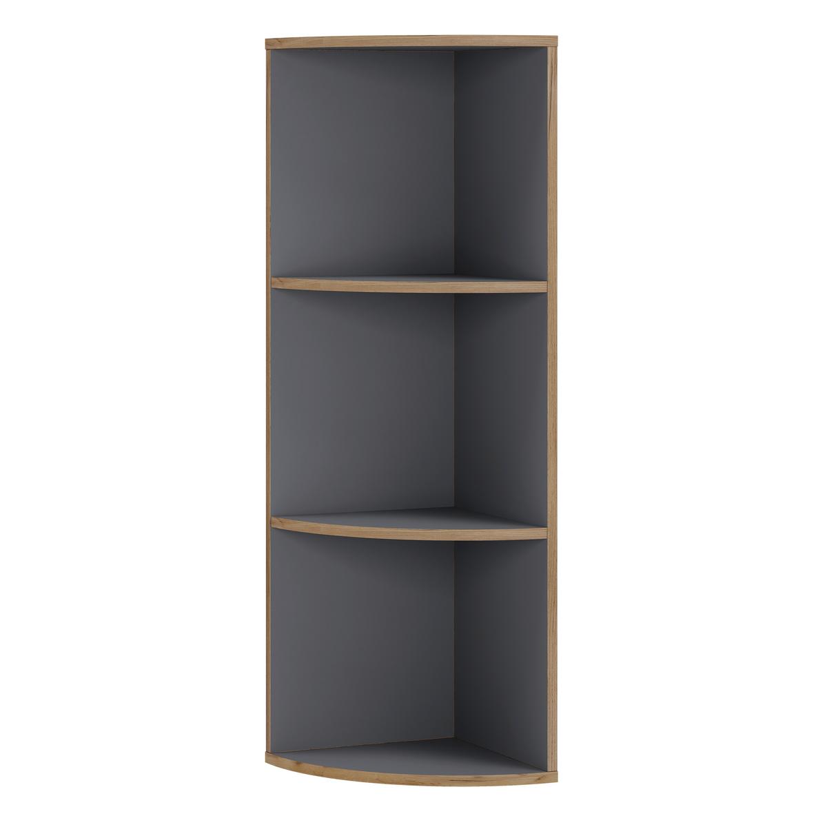 Eckregal Salia Anthrazit/Honigeiche - Honigeiche/Anthrazit, Design, Holzwerkstoff/Kunststoff (33/110/33cm) - Livetastic