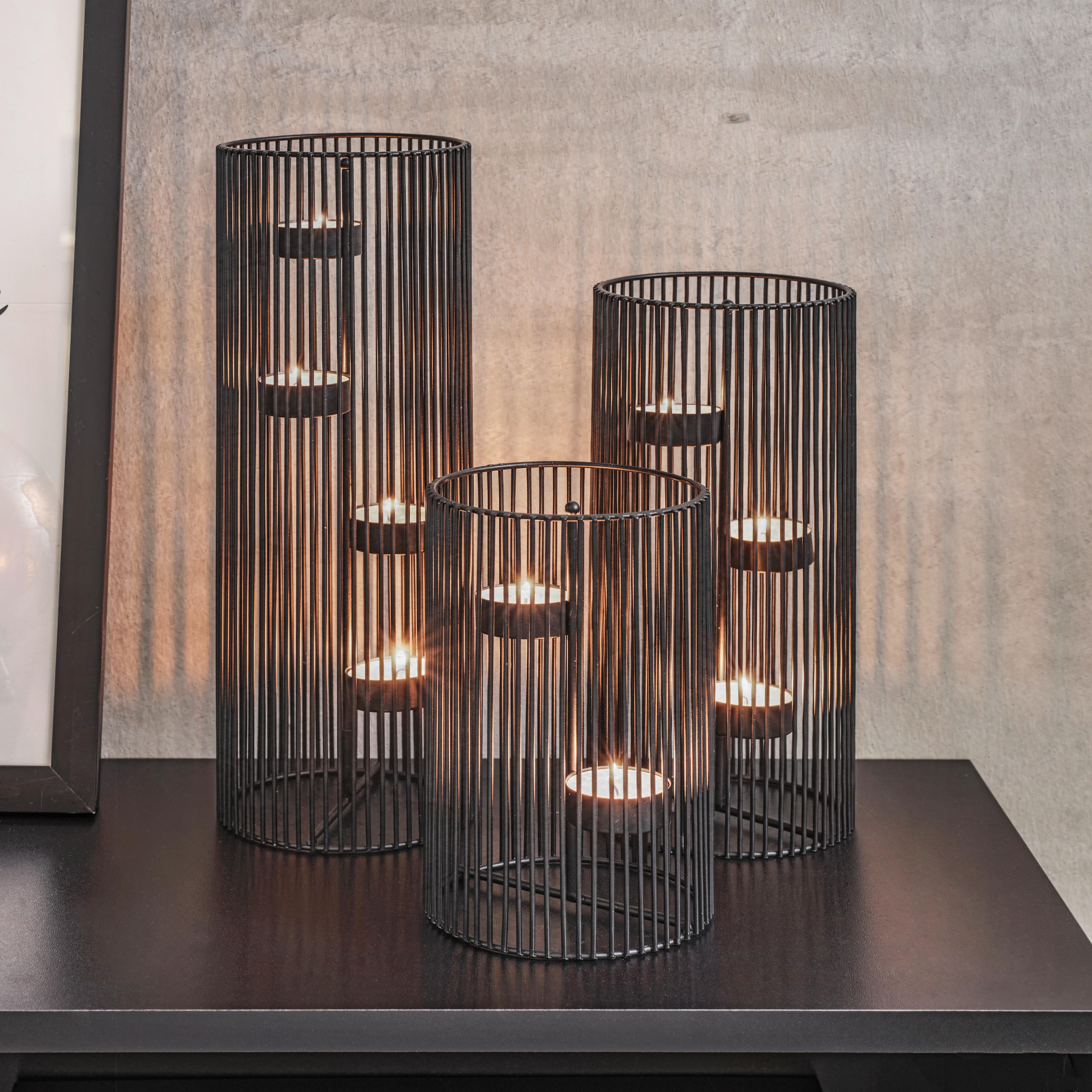 Kerzenhalter Thea in Schwarz - Schwarz, Basics, Metall (11/30cm) - Modern Living