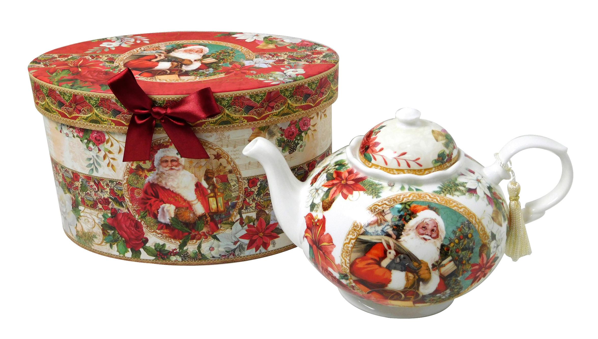 IMBRYK DO HERBATY R2067T-D106 - różnokolorowy, Lifestyle, karton/ceramika (1080ml) - X-Mas