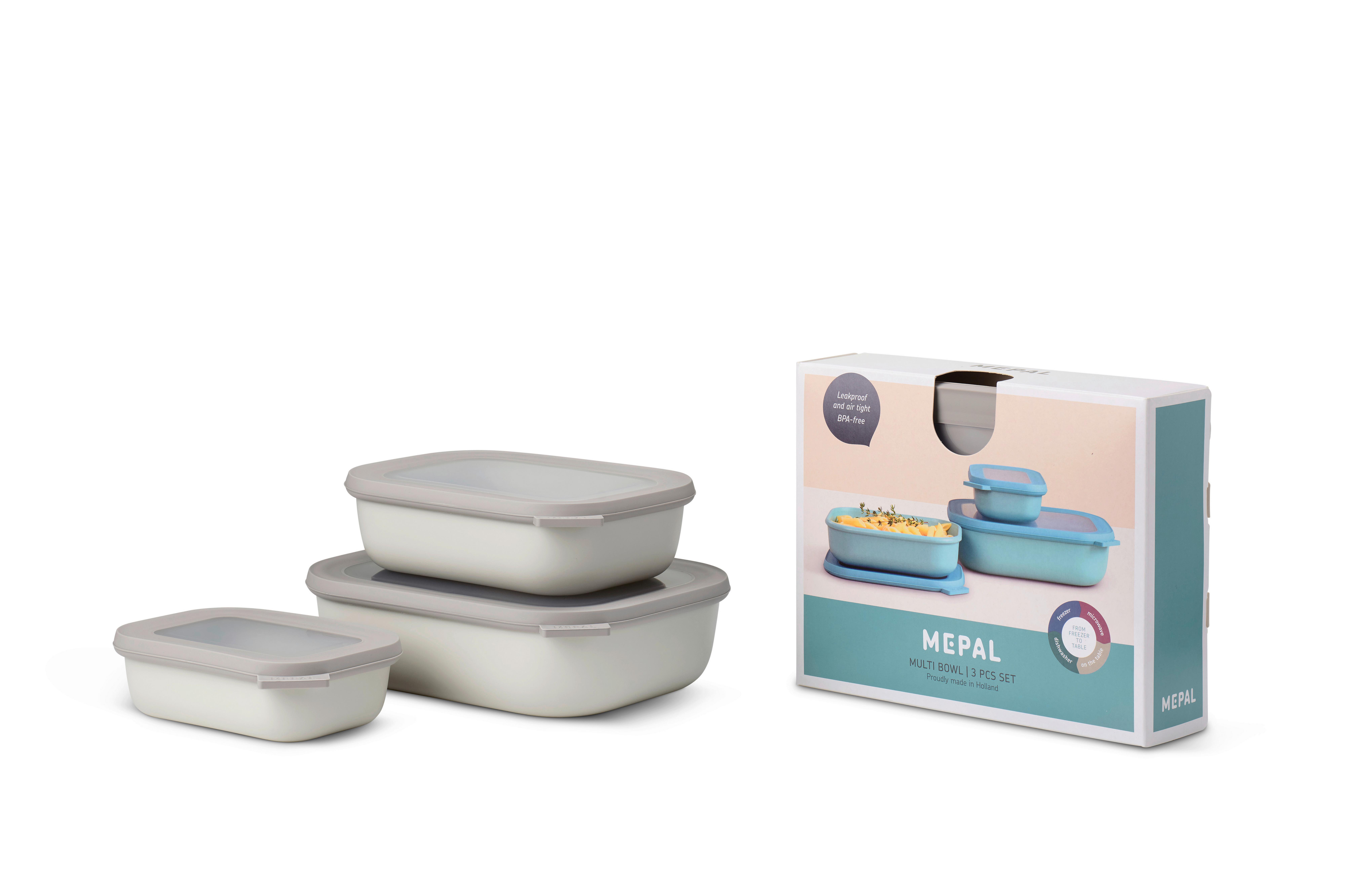 ZESTAW POJEMNIKÓW KUCHENNYCH 106270032500 - biały, Basics, tworzywo sztuczne (25,0/20,0/7,0cm) - Mepal