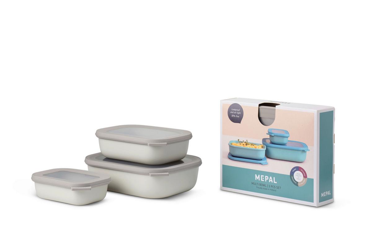 ZESTAW POJEMNIKÓW KUCHENNYCH 106270032500 - biały, Basics, tworzywo sztuczne (25,0/20,0/7,0cm) - Mepal