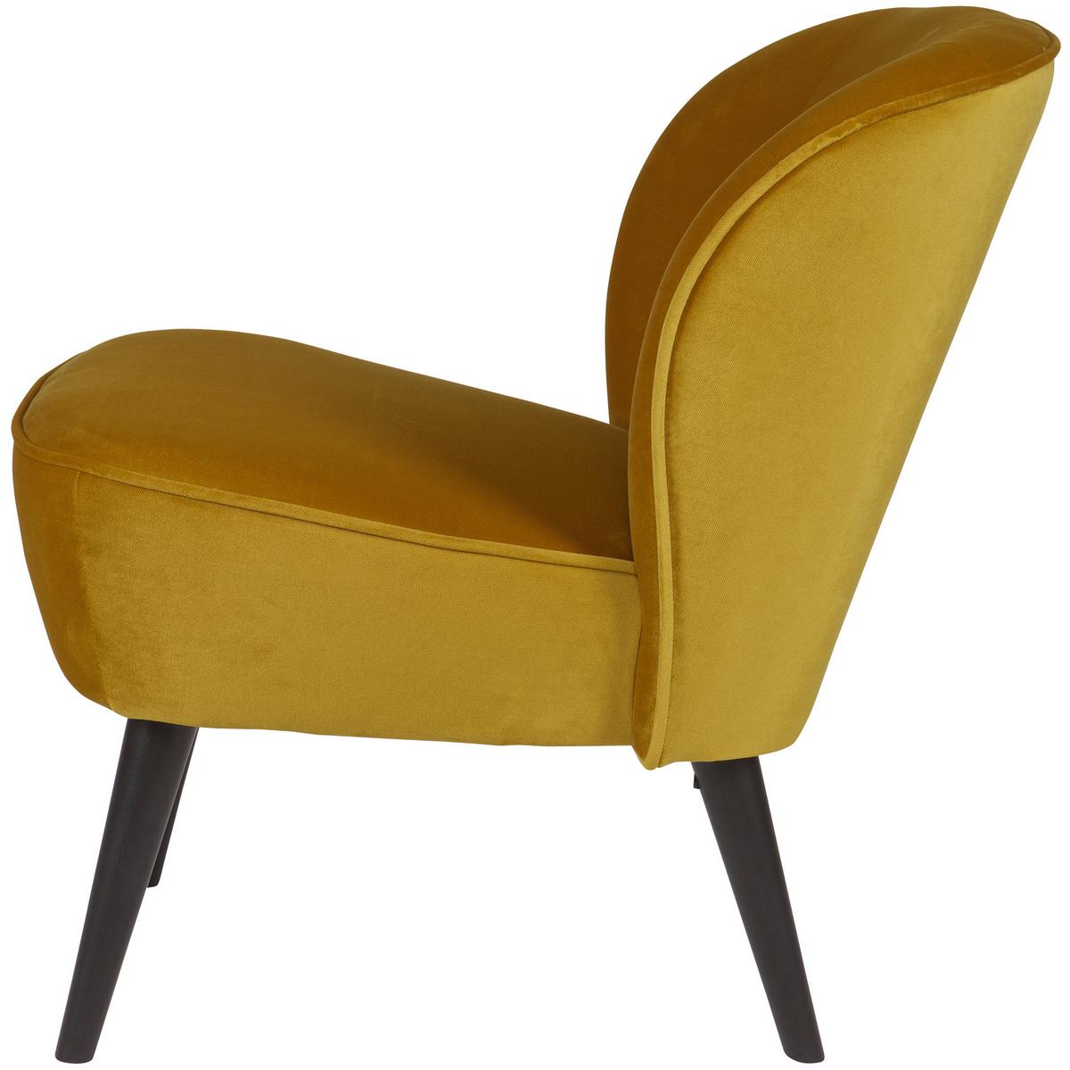 Sessel Sara Gelb - Gelb/Schwarz, Design, Holz/Textil (59/71/70cm) - Livetastic
