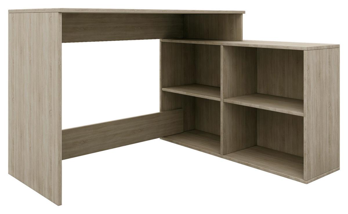 Íróasztal-polc Kombináció Corner - Sonoma tölgy, Modern, faalapú anyag (120-100/77/50-29cm)