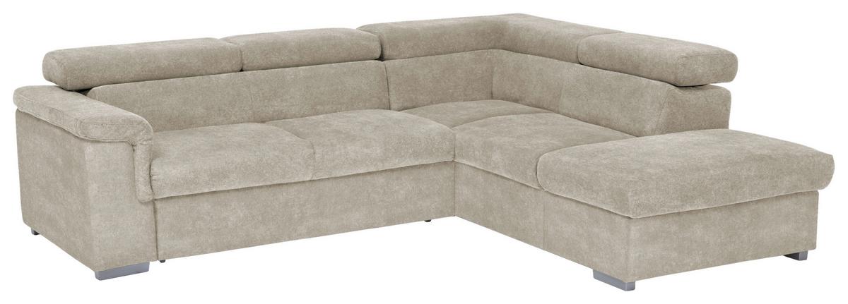 Wohnlandschaft Milla Beige ca. 252x217 cm - Beige, Basics, Holz/Textil (252/217cm) - MID.YOU