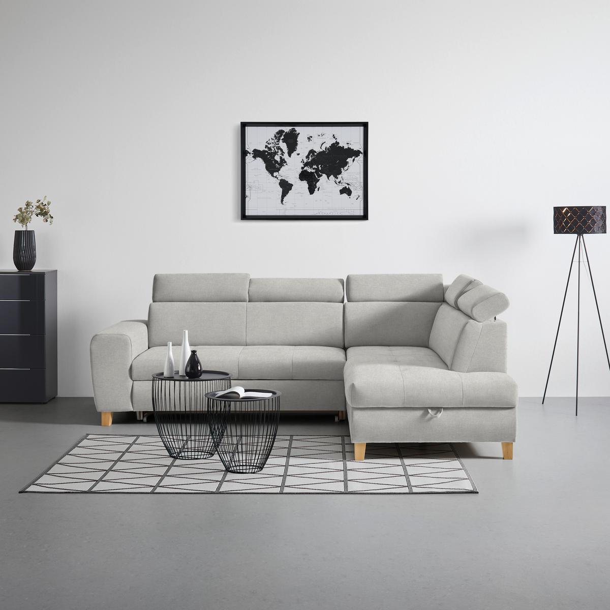 Ecksofa Lugo Hellgrau - Hellgrau, MODERN, Holz/Kunststoff (266/98/205cm) - Mömax