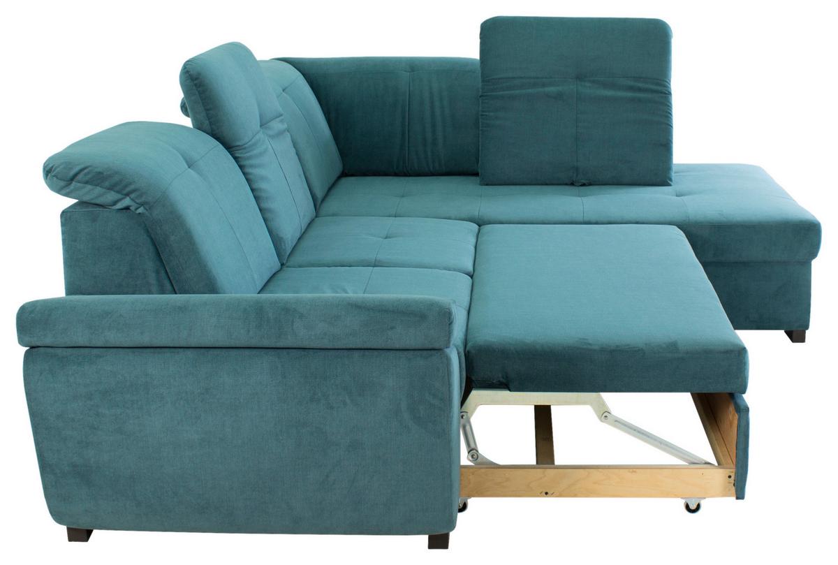 Kutna Garnitura Vince - plava/crna, Design, tekstil/plastika (280/202cm) - Modern Living