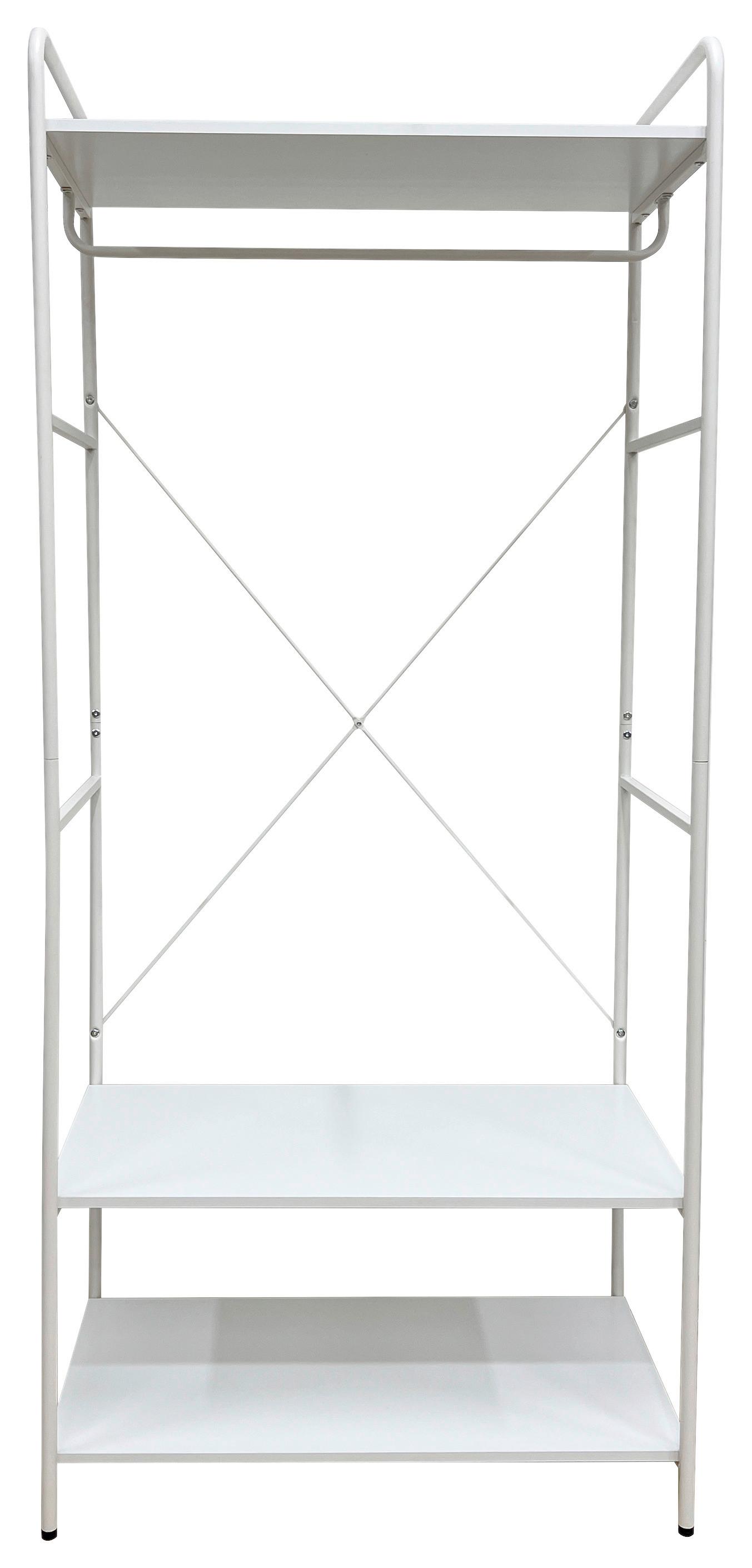 KLÄDSTÄLLNING ROBERTO -EXKLUSIV- - vit, Klassisk, metall/trämaterial (80/190/44cm) - Mömax