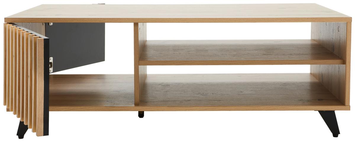STOLIK KAWOWY KARPACZ - kolor dębowy/czarny, Lifestyle, materiał drewnopochodny/metal (110/60/39cm) - MID.YOU