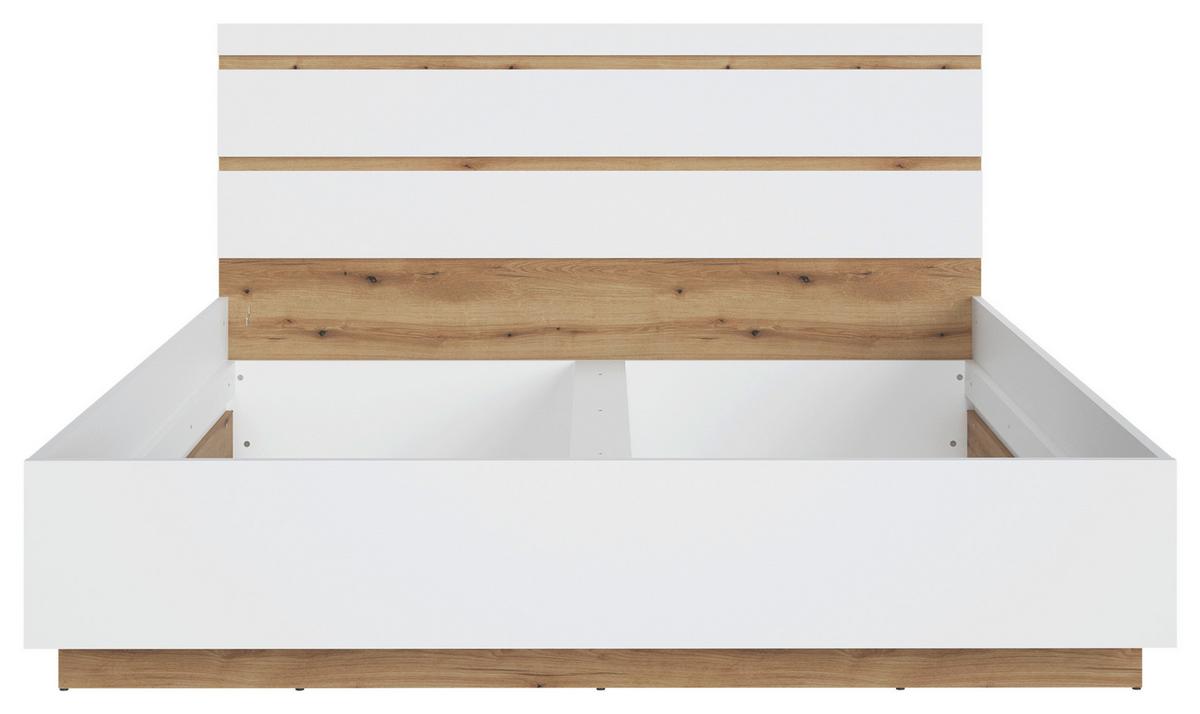 Krevet Calabria - bijela/boje hrasta, Moderno, drvni materijal/plastika (185/107,2/206,5cm) - Modern Living