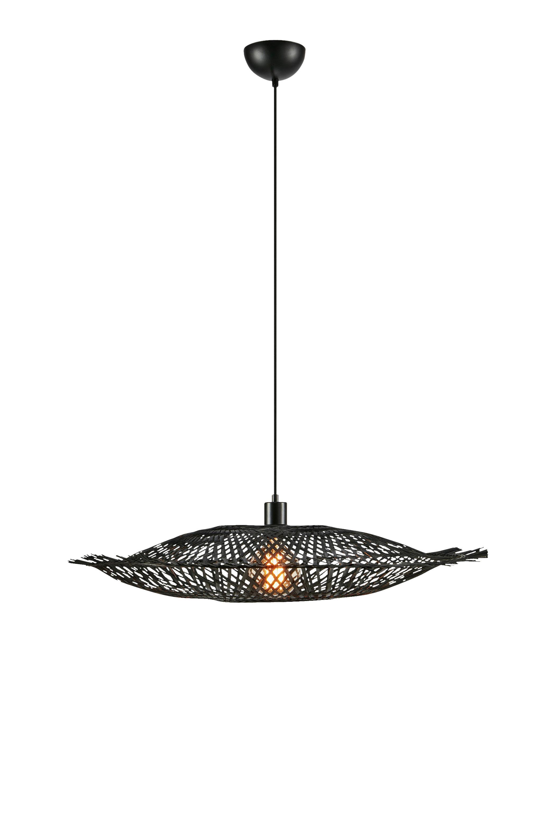 Hängeleuchte Kumo max. 40 Watt - Schwarz, Basics, Naturmaterialien/Metall (75/71/15cm) - Markslöjd