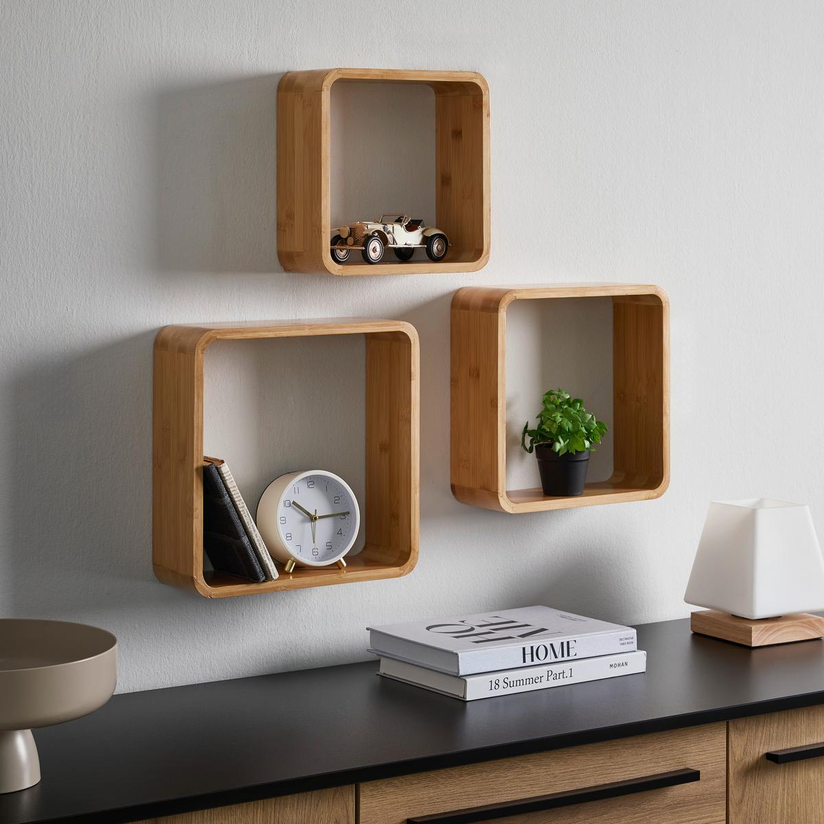 Bonnie Set Zidnih Polica 3/1 - prirodne boje, Natur, prirodni materijali (24/27/30/40/40/61/24/27/30cm) - Based