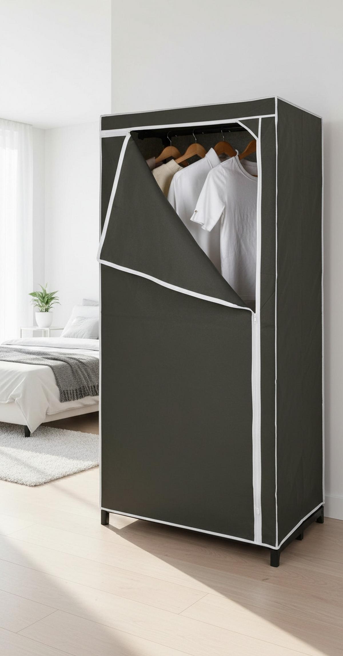 SZAFA MATERIAŁOWA PROMO - szary, Basics, tworzywo sztuczne/metal (75/160/50cm) - Carryhome