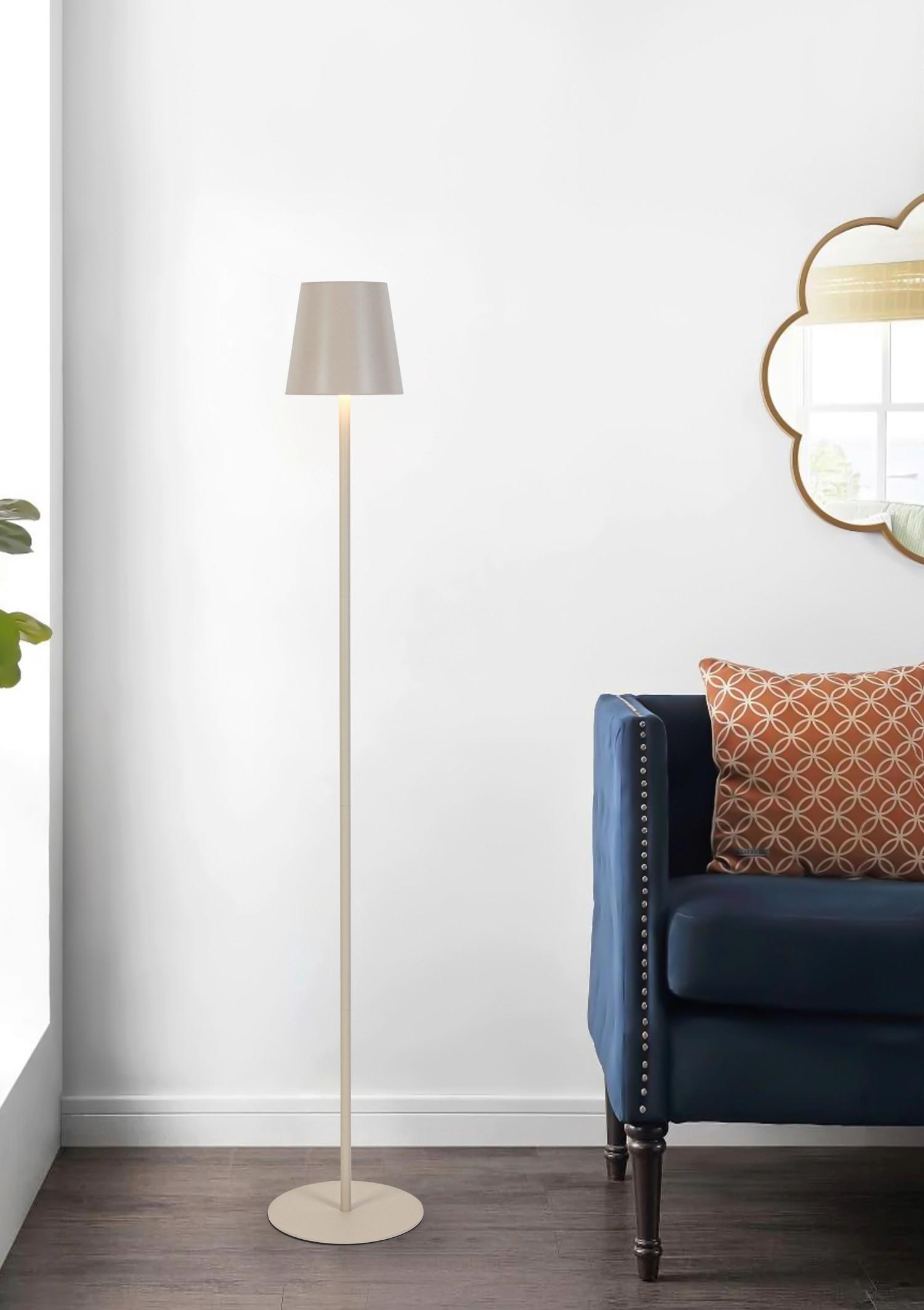 Led Állólámpa Ausi - homok, Modern, műanyag/fém (22/130cm) - Mömax