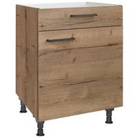 Kochfeldumbauschrank Structura Eiche dunkel - Eiche dunkel/Schwarz, MODERN, Holzwerkstoff/Metall (60/87/56cm) - Nobilia
