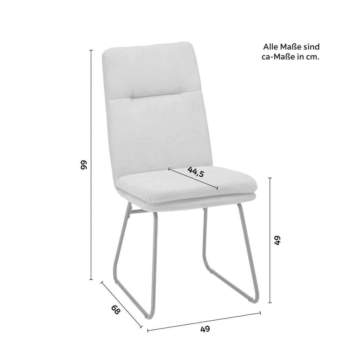 ZESTAW KRZESEŁ LEO - ciemnoszary/czarny, Modern, metal/tkanina (49/99/68cm) - Bessagi Home