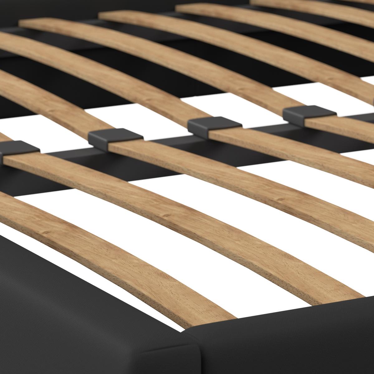 Polsterbett Frederico Schwarz ca. 180 x 200 cm - Schwarz, MODERN, Holz/Holzwerkstoff (180/200cm) - Bessagi Home