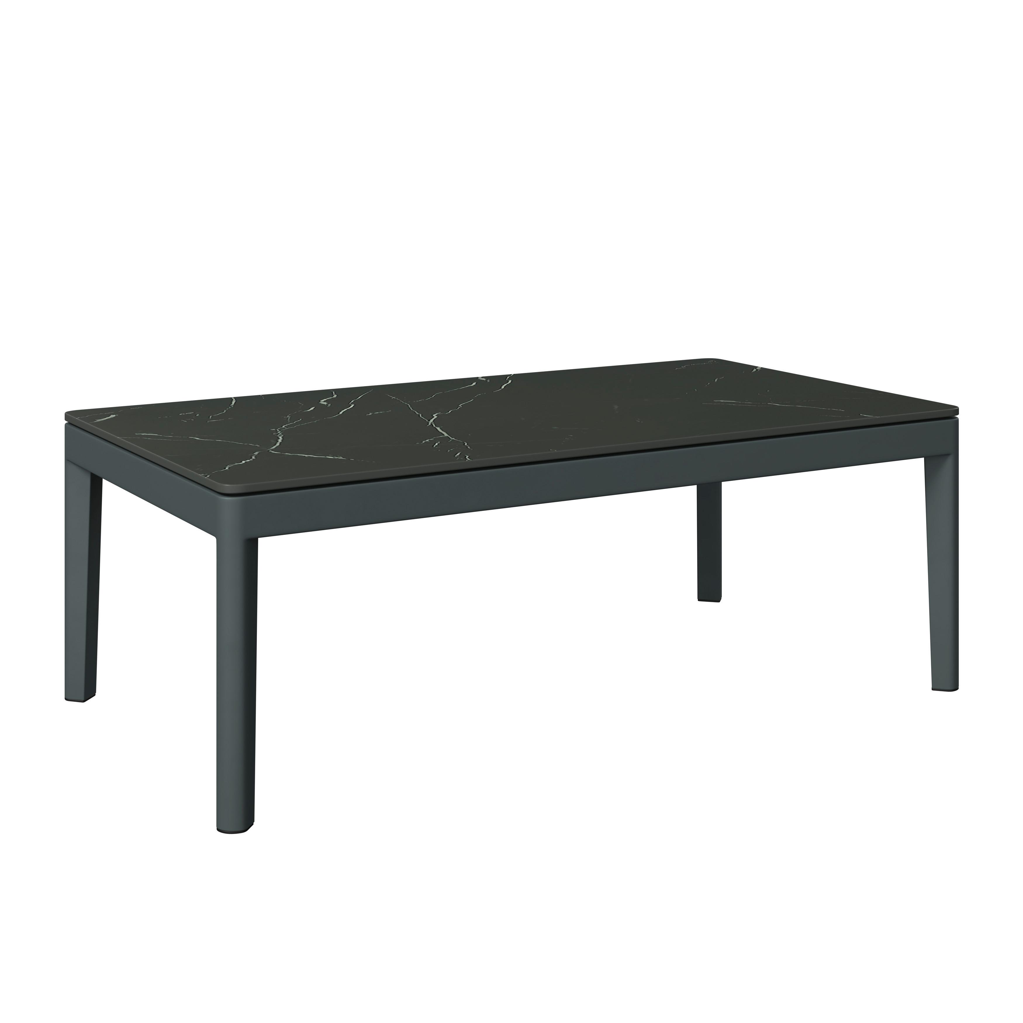 LOUNGEGRUPP EMILIA - beige/mörkgrå, Modern, metall/glas (168/75/73,5cm) - Mömax