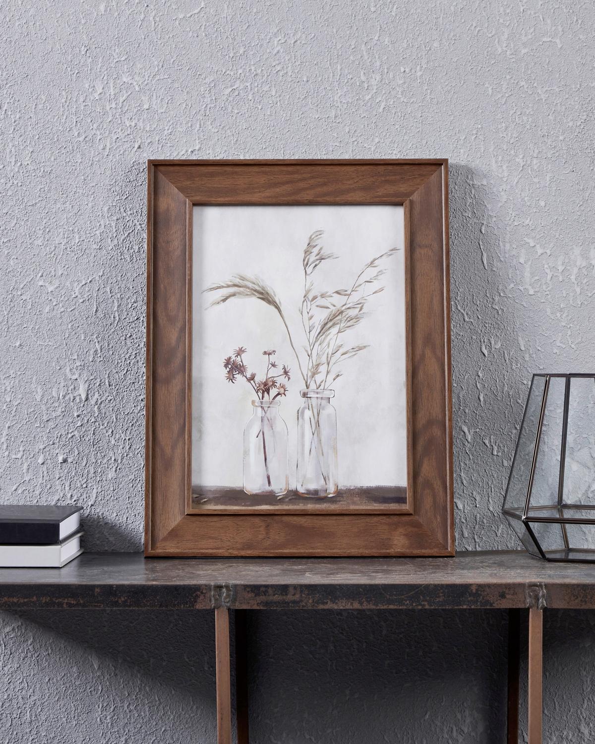 Druckgrafik Roberval Braun/Creme/Beige ca. 33x45cm - Beige/Nussbaumfarben, Trend, Glas/Papier (33/1,6/45cm) - Eglo