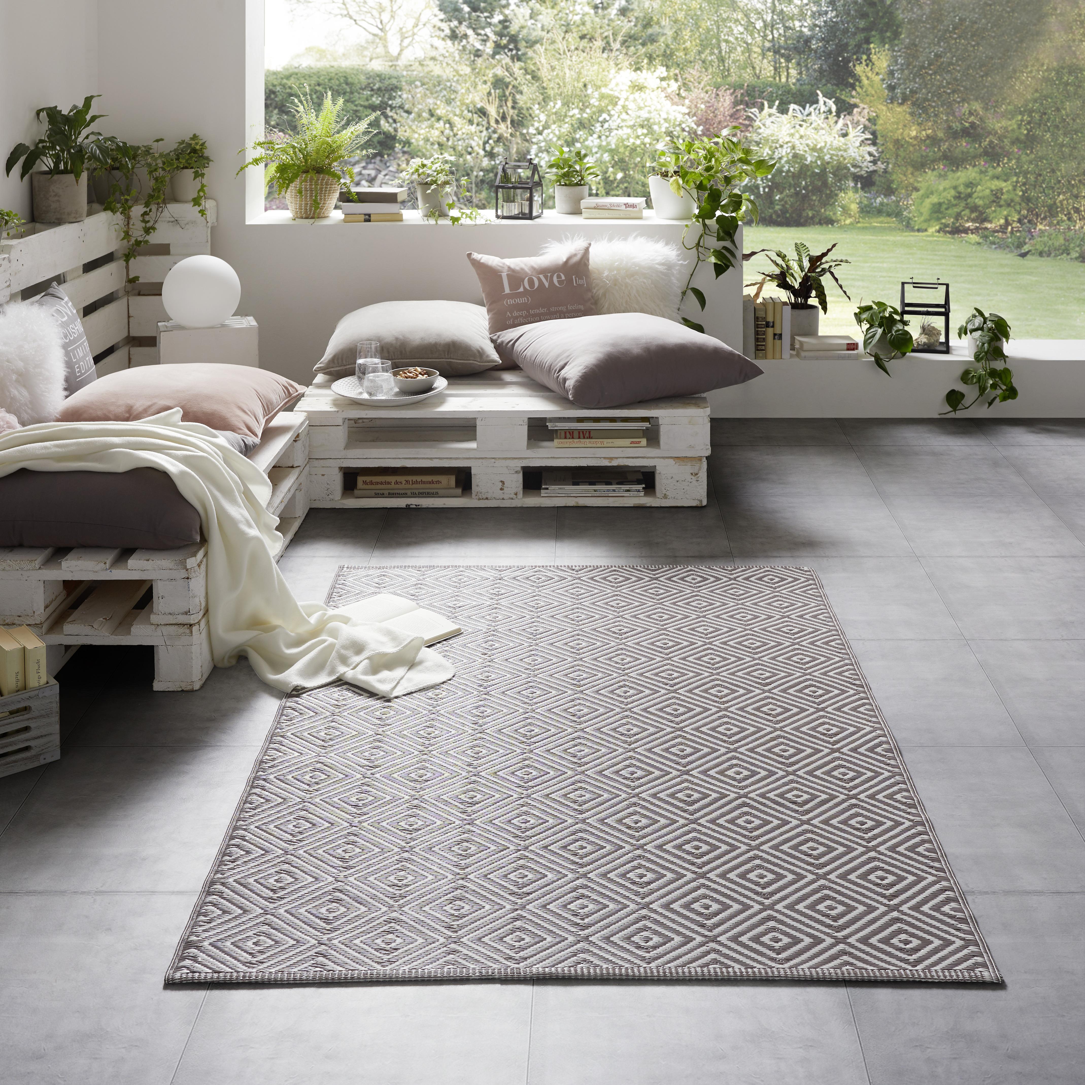 Zunanja Preproga Miami, 120x170cm, Siva - siva, Basics (120/170cm) - Modern Living
