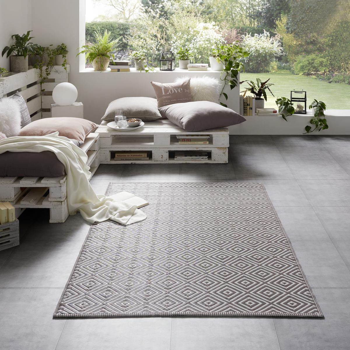 Zunanja Preproga Miami, 120x170cm, Siva - siva, Basics (120/170cm) - Modern Living