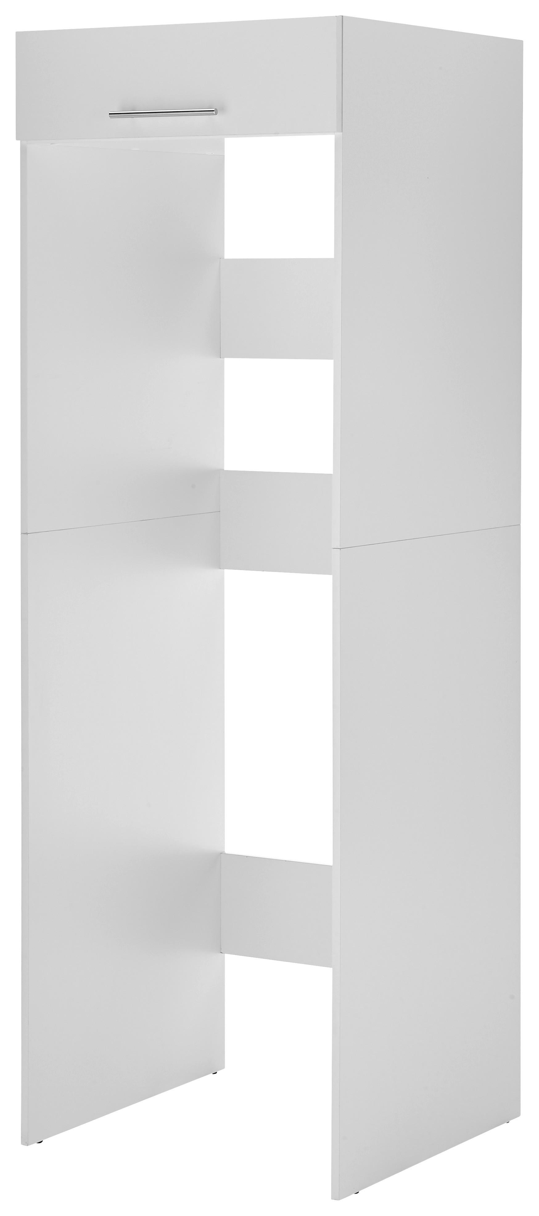 Waschmaschinenschrank Clara Weiß B: ca. 67,4 cm - Edelstahlfarben/Weiß, KONVENTIONELL, Holzwerkstoff/Metall (67,4/200/67,6cm) - Respekta