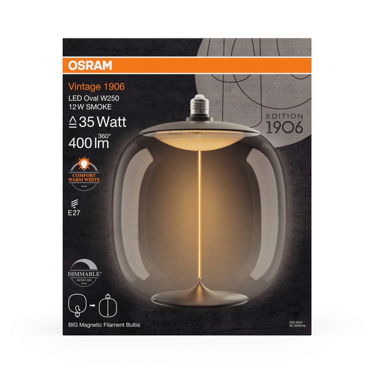 ŻARÓWKA LED 1906LBOVLD 12W/818 SMMAG E27 - szary, Konventionell, tworzywo sztuczne (25/30cm) - Osram